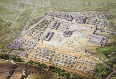 新しいメトロポリタン牛市場の等角図、1855 作： English School